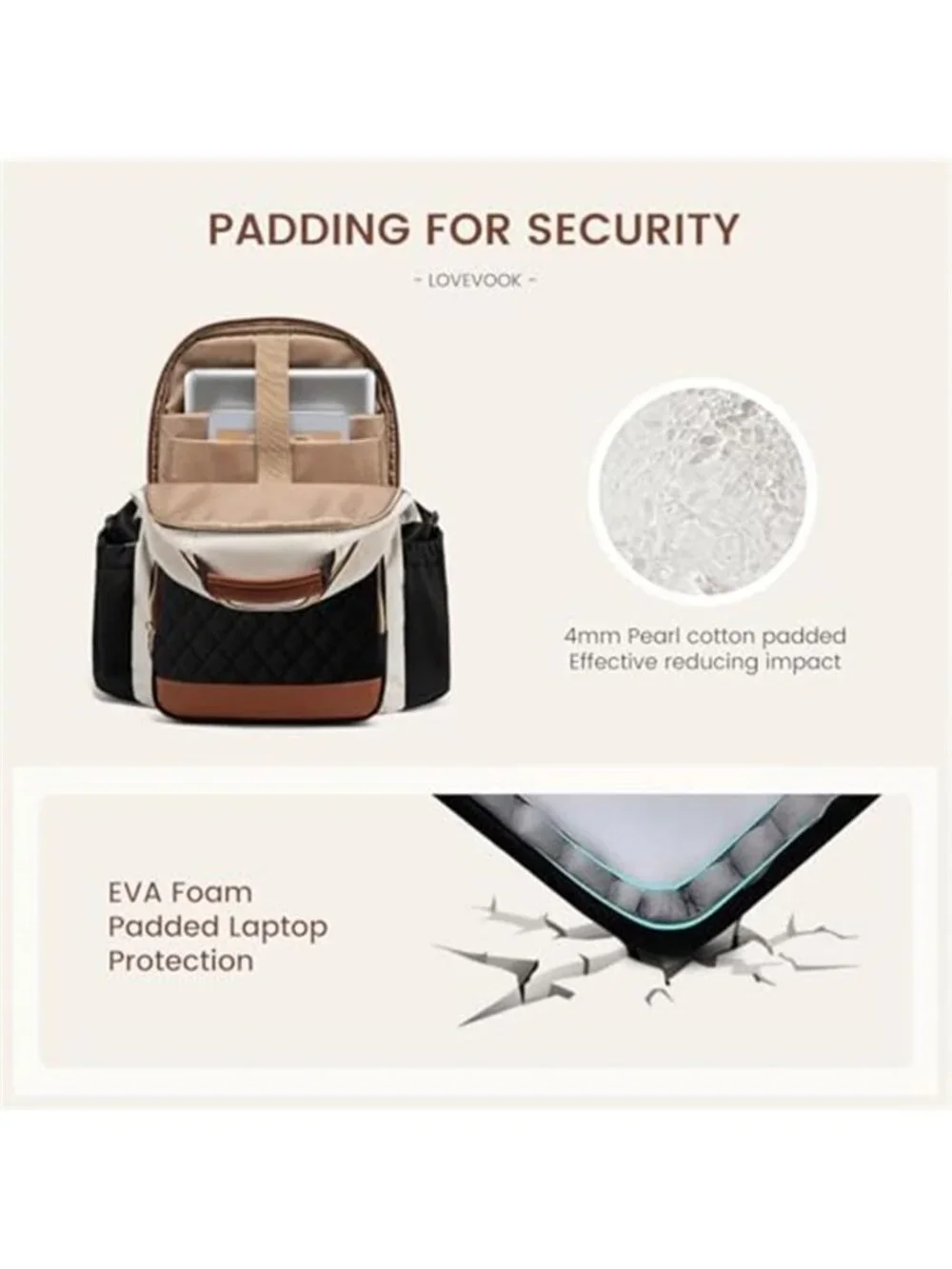 LOVEVOOK Laptop Backpack Women Large College Work Travel Anti Theft Water Bottle